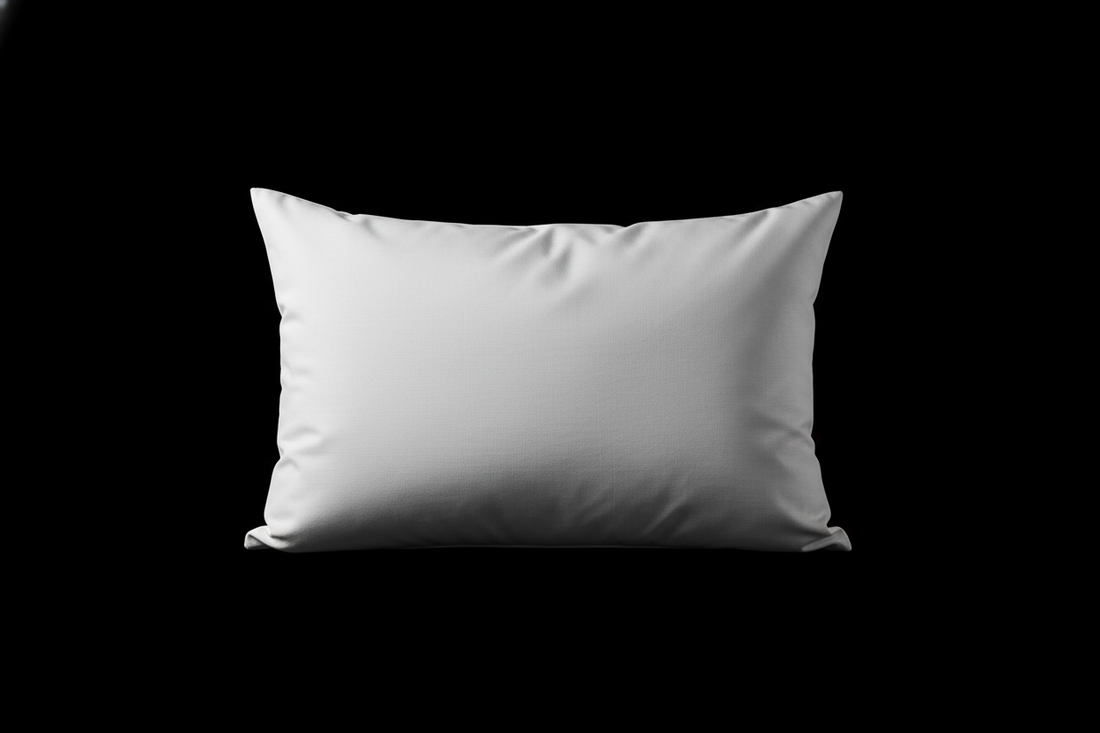 White Luxury Pillow with a Black Background