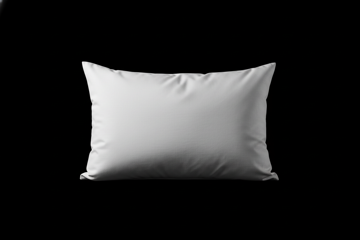 White Luxury Pillow with a Black Background